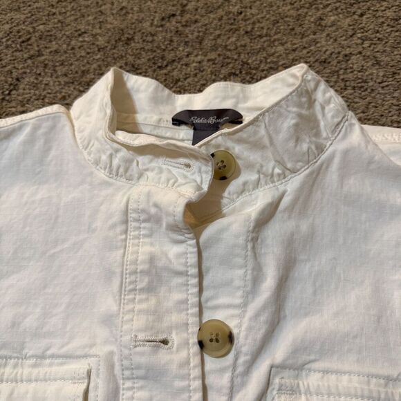 Eddie Bauer‎ Jacket Womans Ripstop Field Safari utility Cargo Canvas L Military - Picture 4 of 12